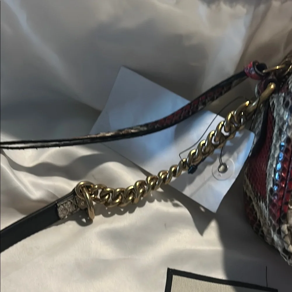 Gucci Red and Cream Snake Print Bag-crossbody-NWT - Picture 6 of 11